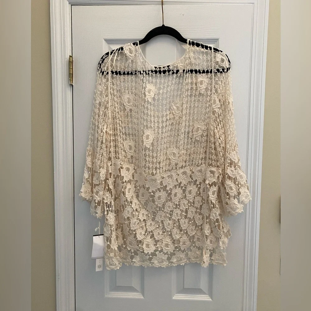 Fever- Crocheted cotton shirt - Size XL - Picture 3 of 6
